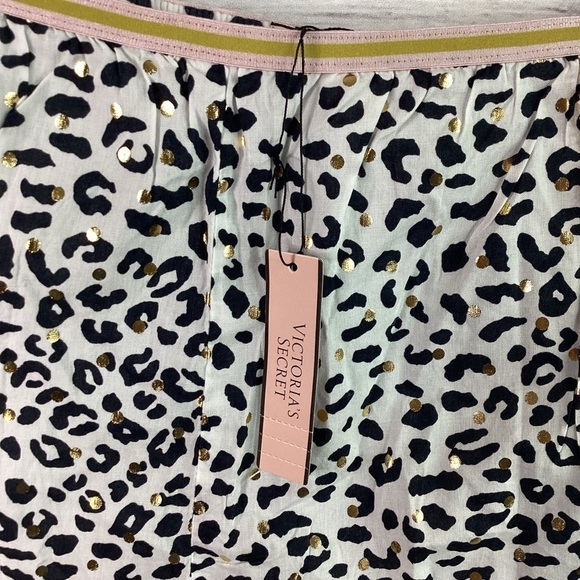 VICTORIA SECRET SIZE L PINK GOLD LACE LEOPARD SHORTS SEXY SLEEP UNDERWEAR - Picture 11 of 11